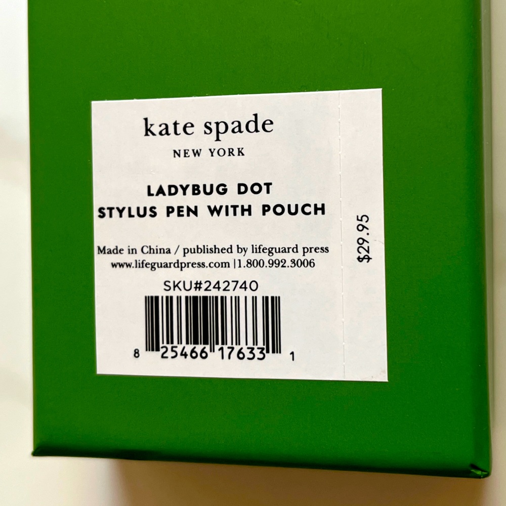 Kate Spade LadyBug Dot Stylus Pen with Pouch - Picture 2 of 3